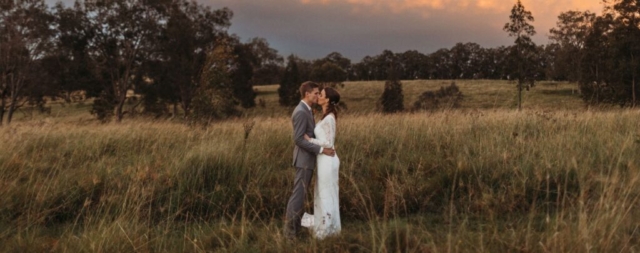 wedding in field