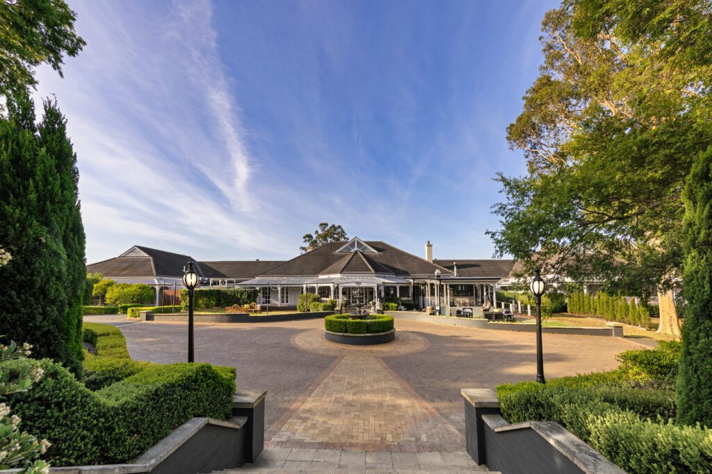 Entrance courtyard and fountain at voco Kirkton Park Hunter Valley