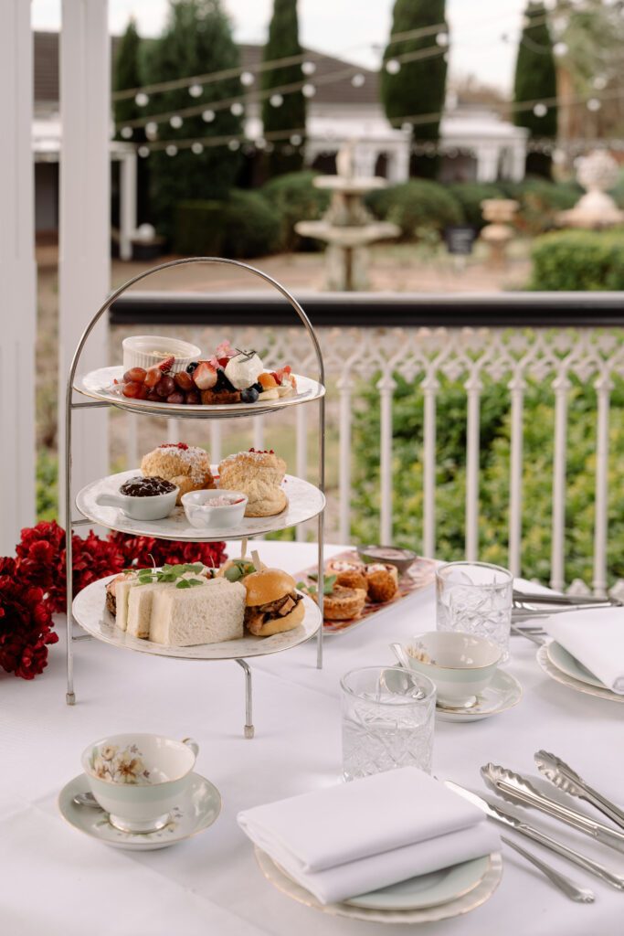 High tea served on the verandah at voco Kirkton Park