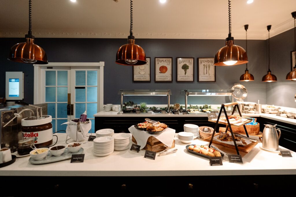 The breakfast buffet at The Conservatory, voco Kirkton Park