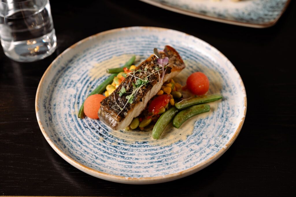 Semillon and miso glazed barramundi at Locavore