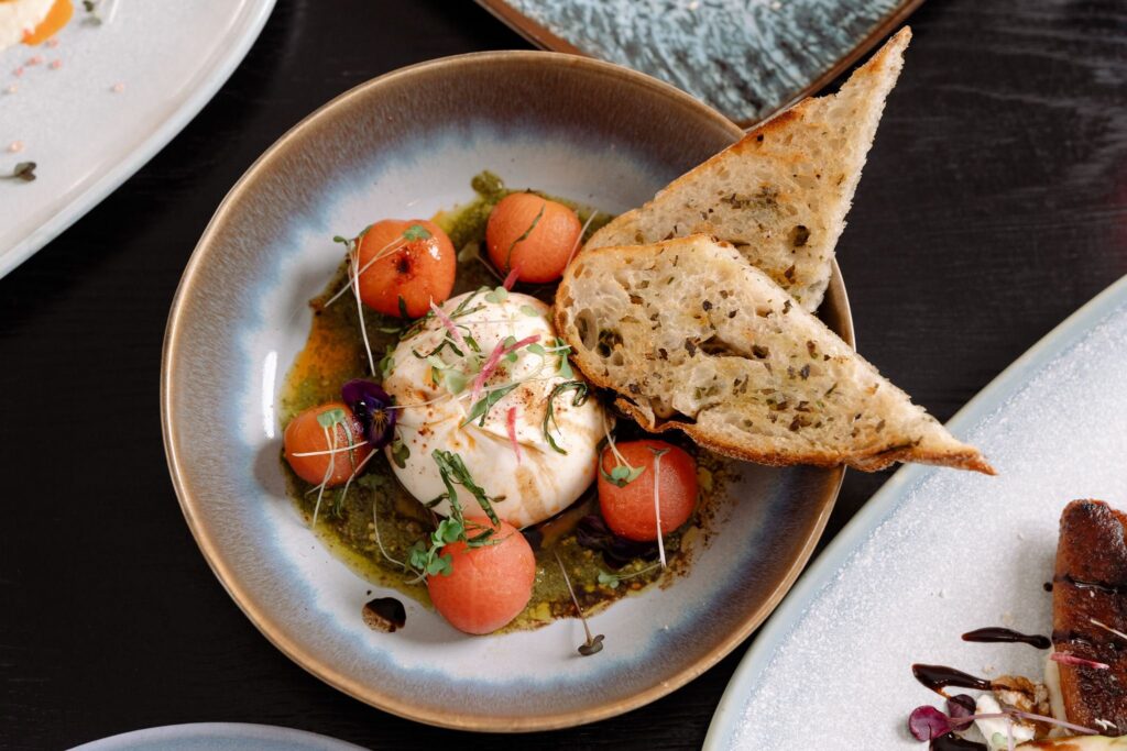 Hunter Valley burrata with heirloom tomatoes and toasted sourdough at Locavore